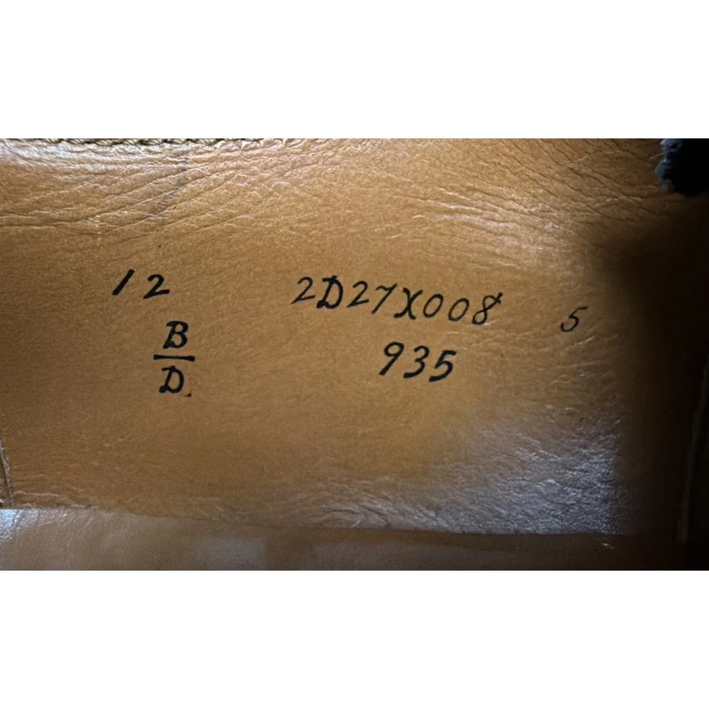 Alden New England Model 935 Black Calfskin Plain Toe Baltimore Oxfords Men 12B/D
